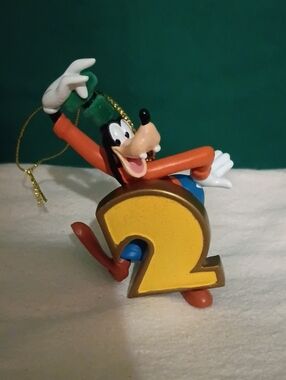 Disney Goofy Yellow Number 2 Kids Birthday Ornament